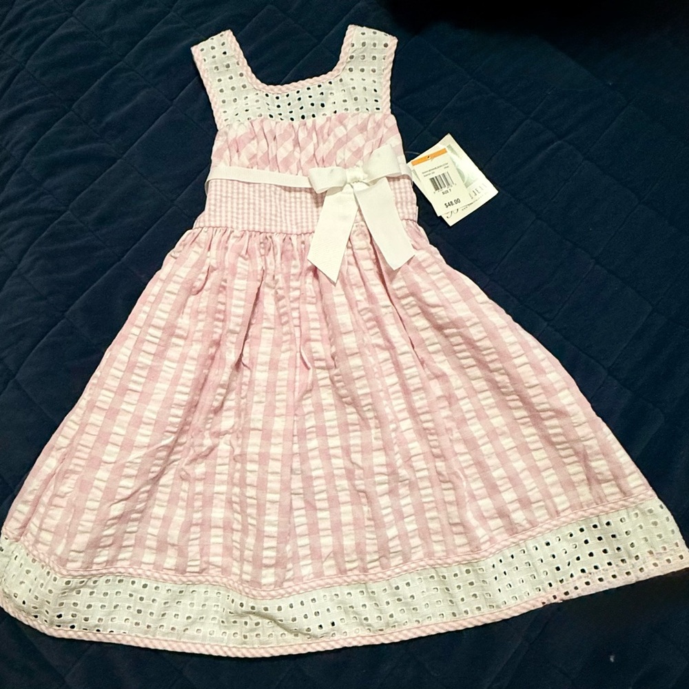 Bonnie Jean Black Dress with Floral Design